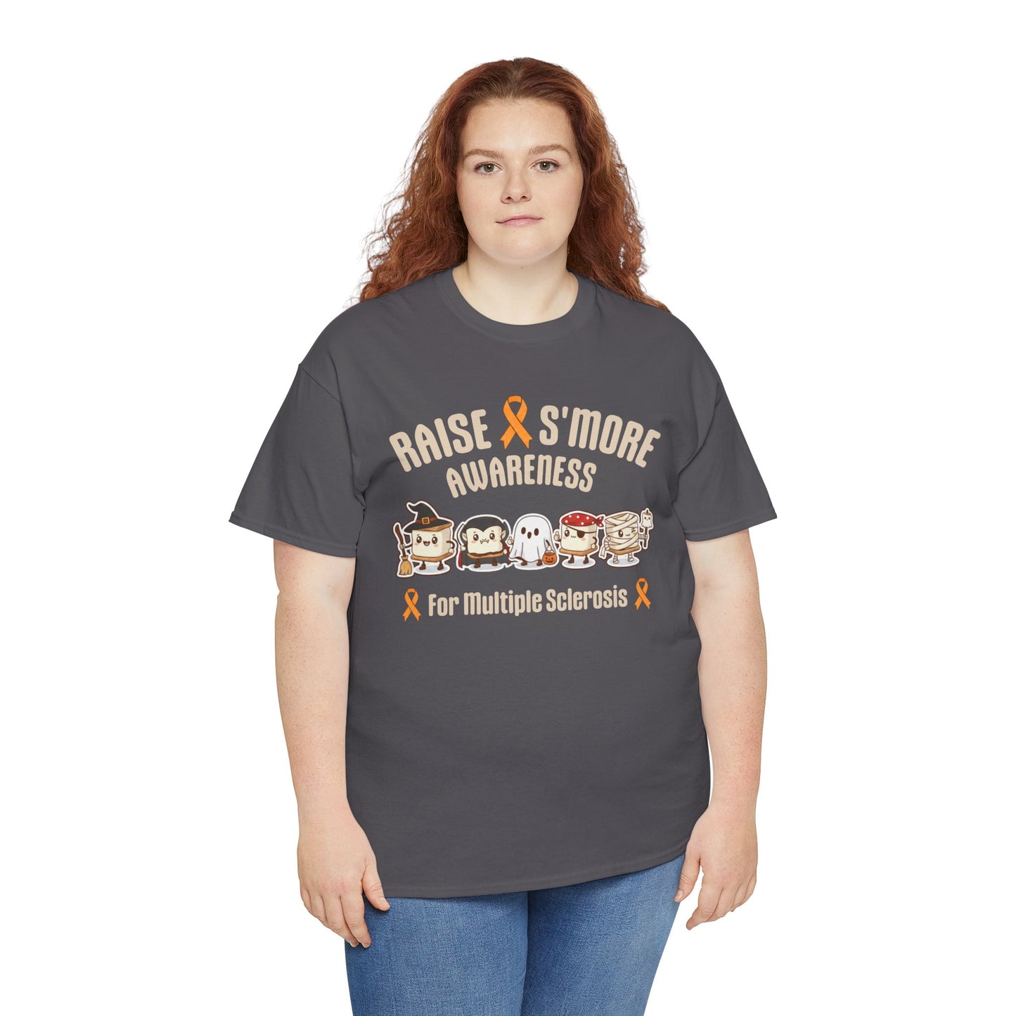 Cute Raise Awareness S'More Adult Unisex Cotton T-Shirt- Multiple Sclerosis Support Shirt, S'More Fun for a Cause, Gift for Awareness Events
