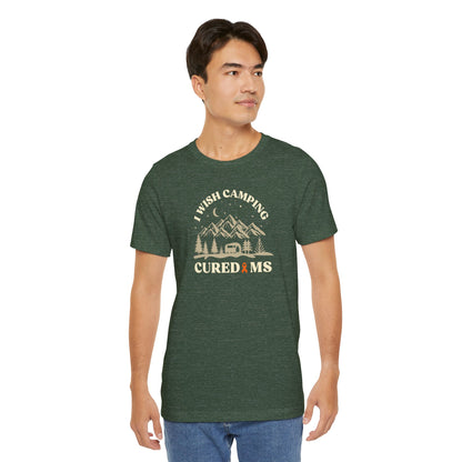 Cute I Wish CAMPING Cured MS Adult- Tee Multiple Sclerosis Awareness, Charity Shirt, Unisex, Gift for Supporters, Fundraising Apparel