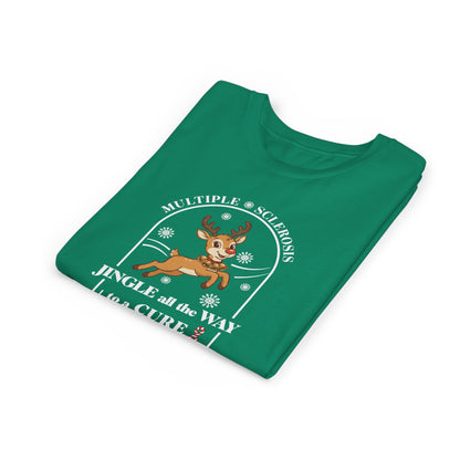Youth "Jingle All The Way To A CURE" Short Sleeve Tee for Multiple Sclerosis Awareness