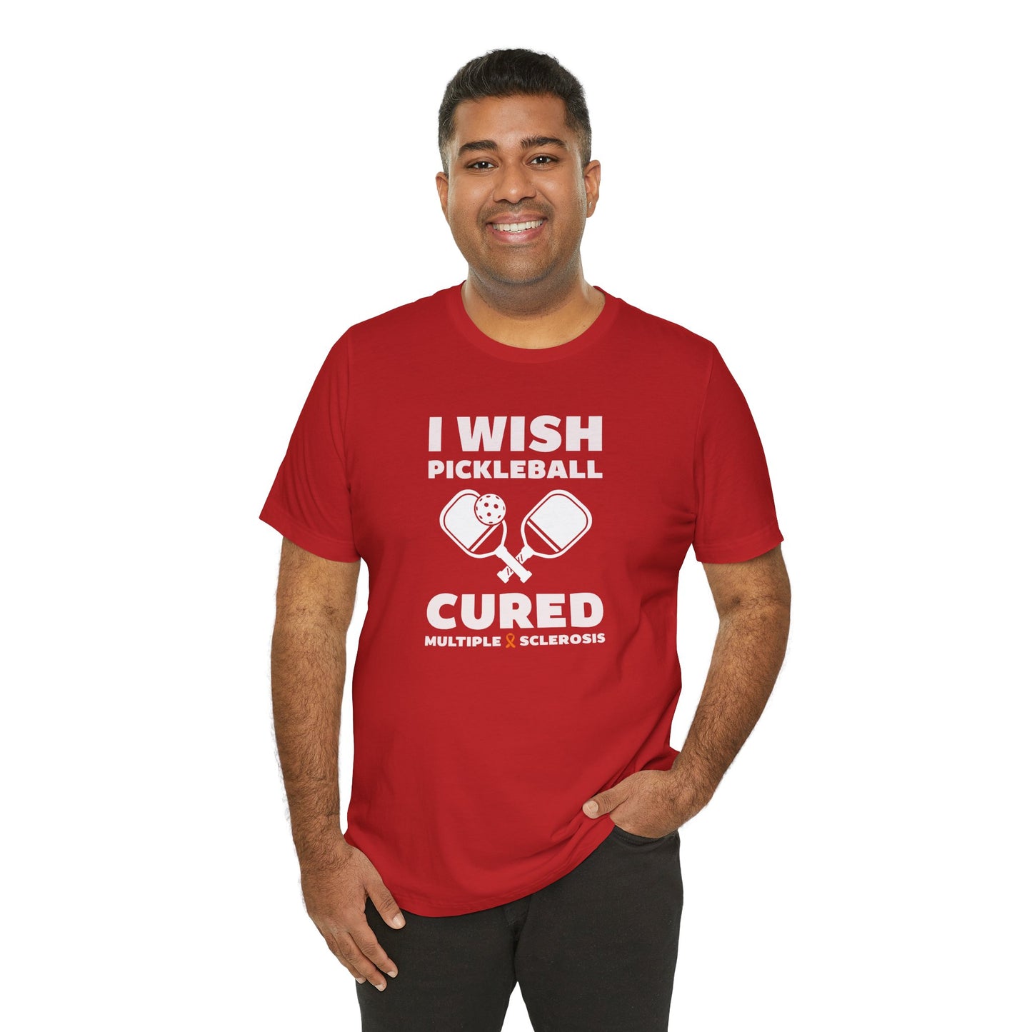 Cute I Wish PICKLEBALL Cured MS - Adult Tee Multiple Sclerosis Awareness, Charity Shirt, Unisex, Gift for Supporters, Fundraising Apparel
