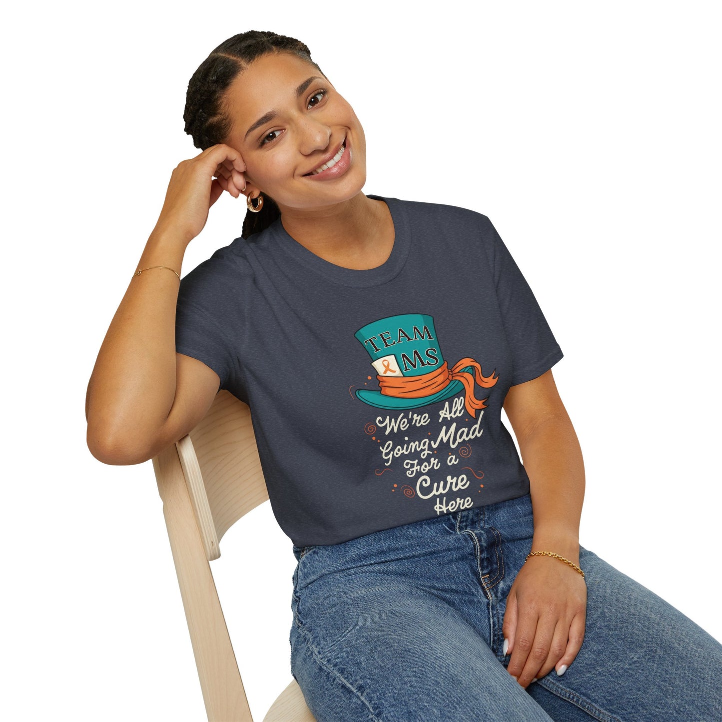 Mad For a Cure T-Shirt, Team MS Shirt, Unisex Softstyle Tee, Cure Awareness Tee, Fun Gift for Alice in Wonderland Fans, Birthday Gift, [...]
