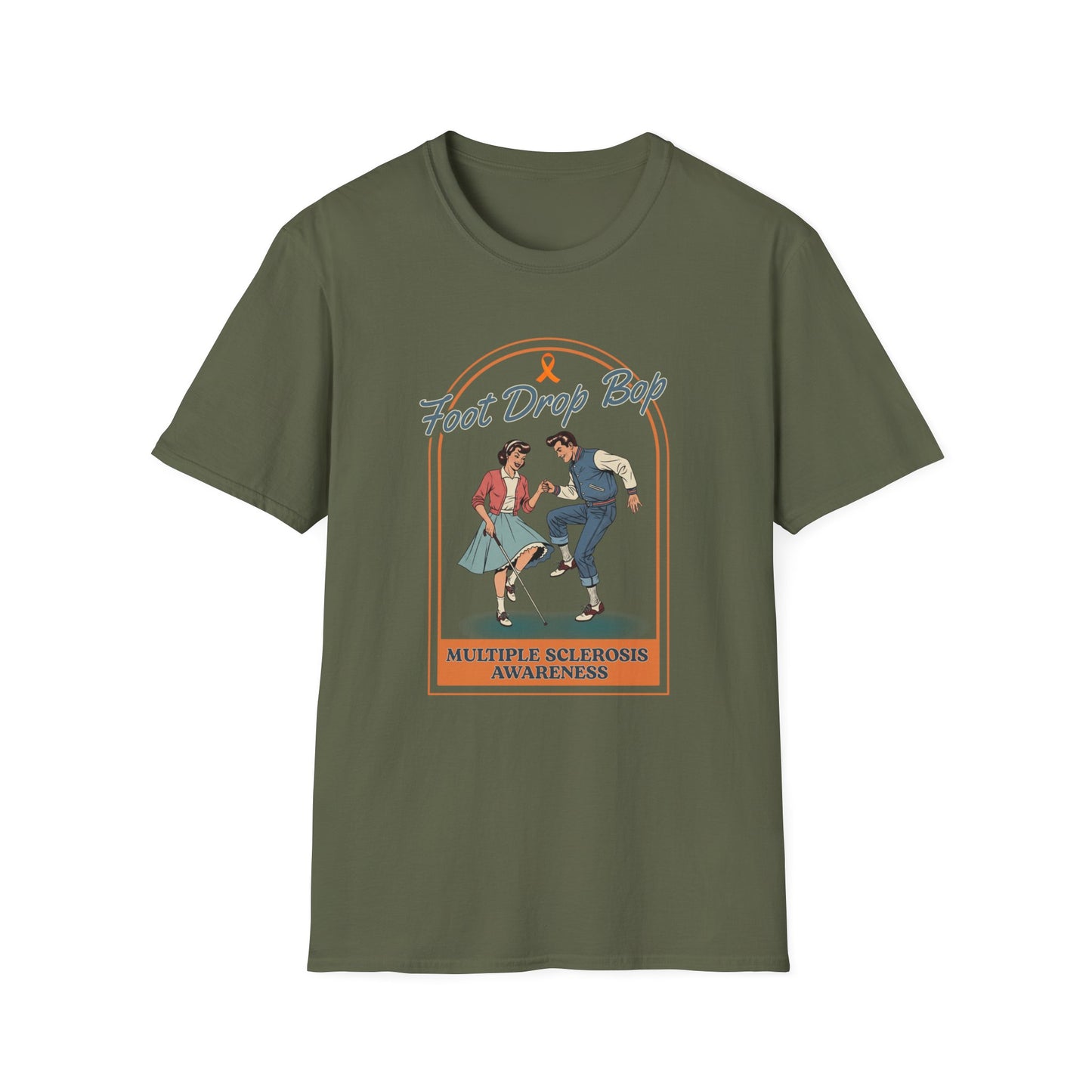 Foot Drop Bop Awareness T-Shirt, Unisex Graphic Tee for Multiple Sclerosis Awareness, Comfortable Casual Wear, Gift for MS Advocates