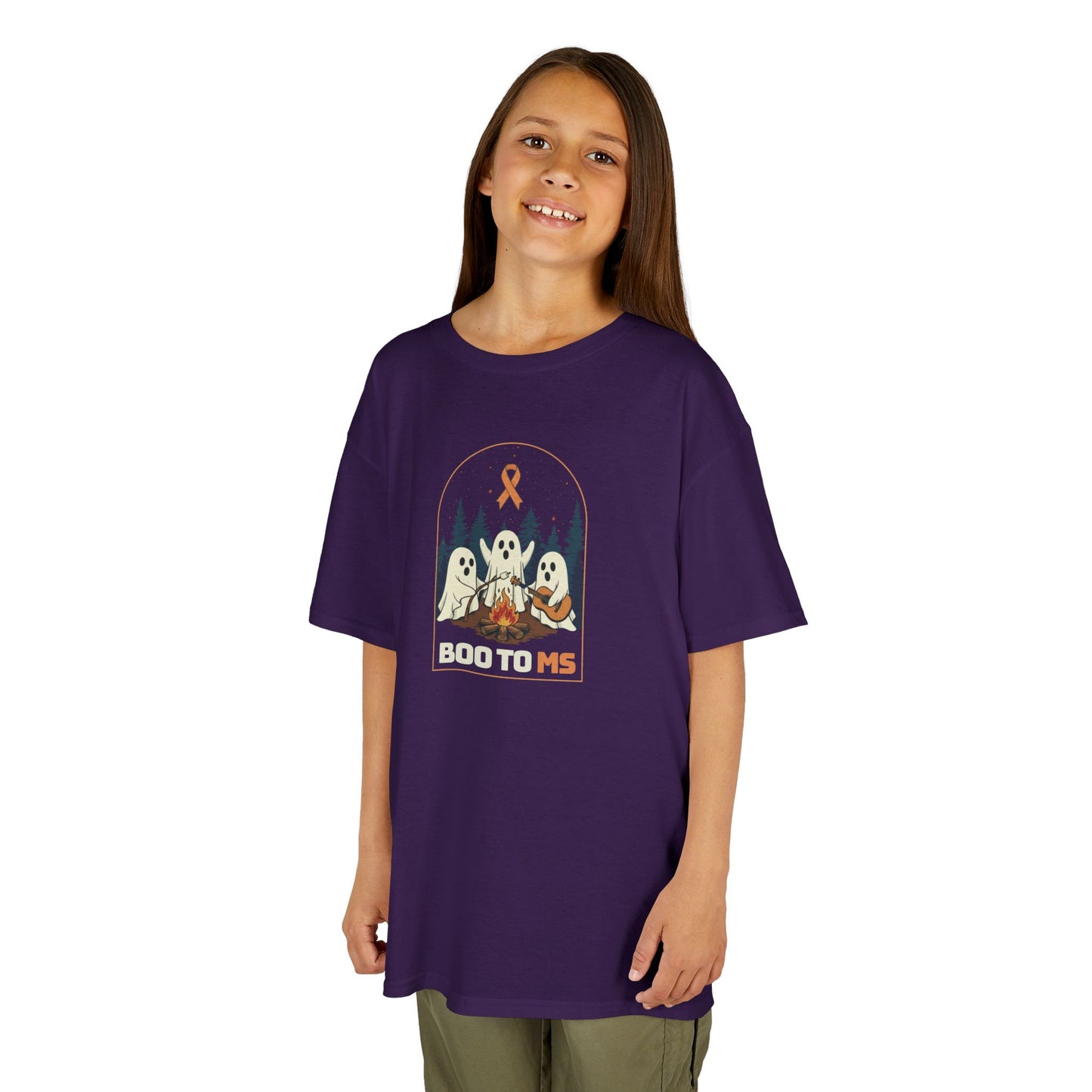 Kids Cute Boo to MS - Unisex Tee Kids for Halloween and Multiple Sclerosis Awareness