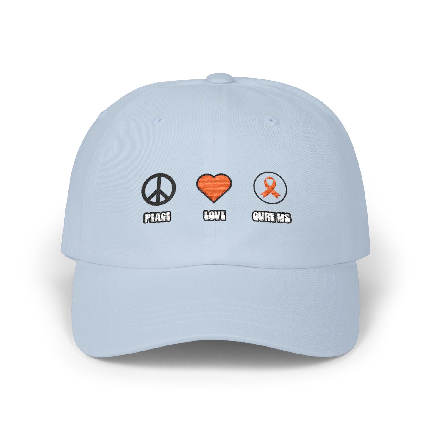Peace Love CURE MS Dad Cap