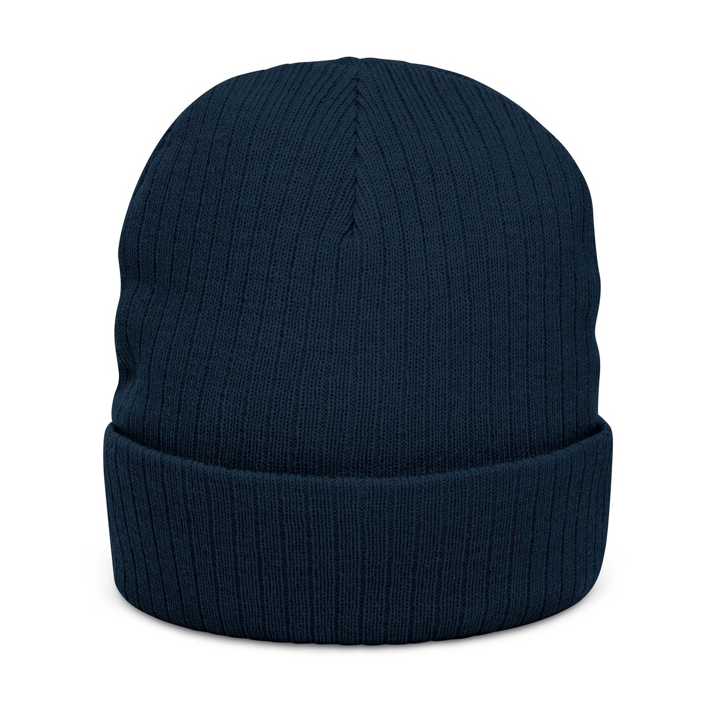 Peace Love Cure MS Embroidered Ribbed Knit Beanie - Love, Peace, Heart Design