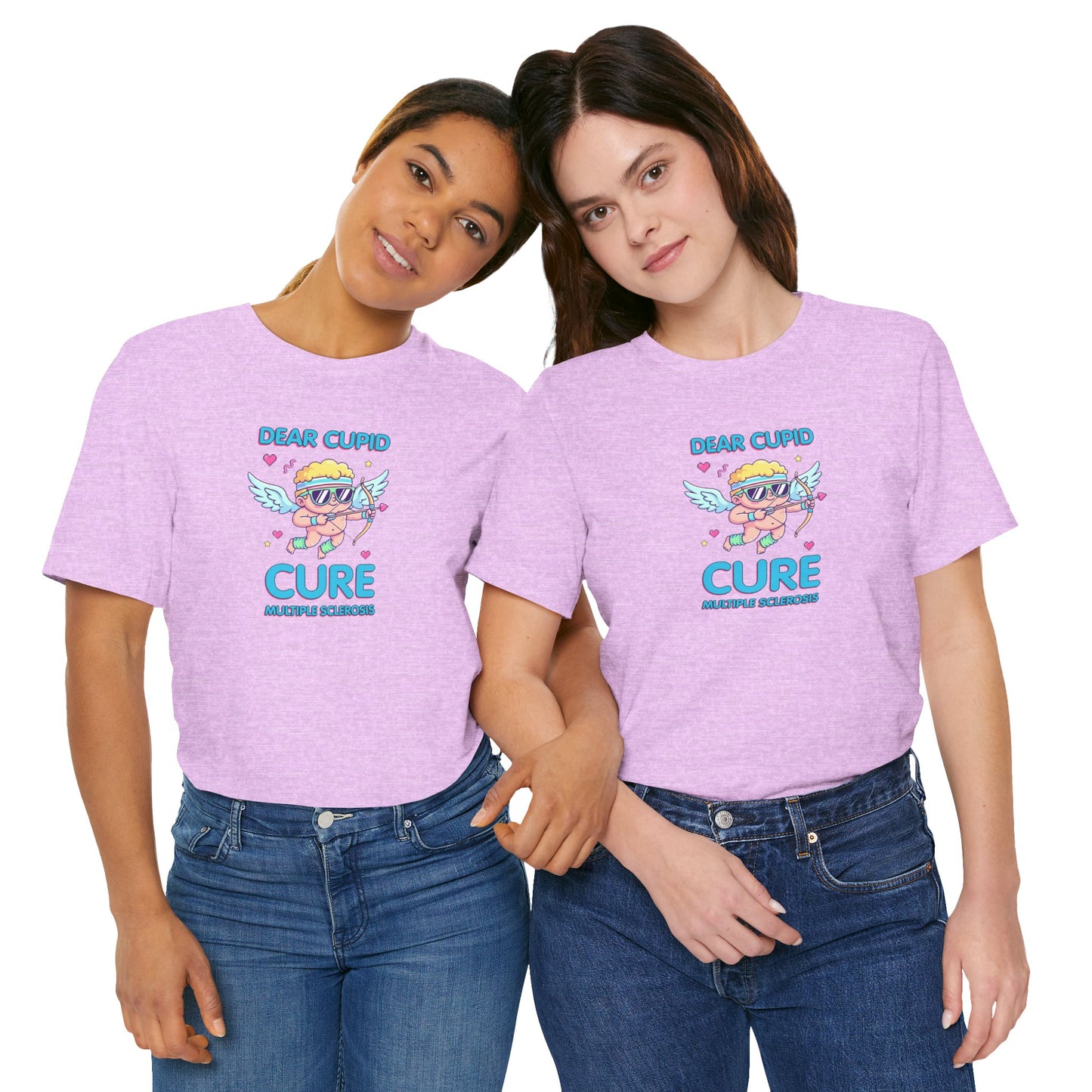 MS Awareness Shirt, Dear Cupid Cure Multiple Sclerosis, Valentine’s Day MS Gift, Retro Cupid Graphic Tee for MS Warriors