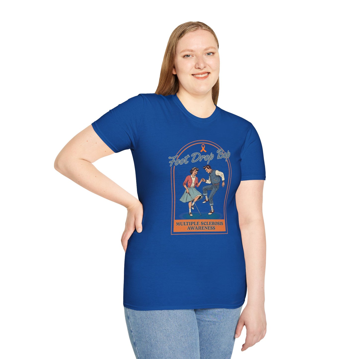 Foot Drop Bop Awareness T-Shirt, Unisex Graphic Tee for Multiple Sclerosis Awareness, Comfortable Casual Wear, Gift for MS Advocates
