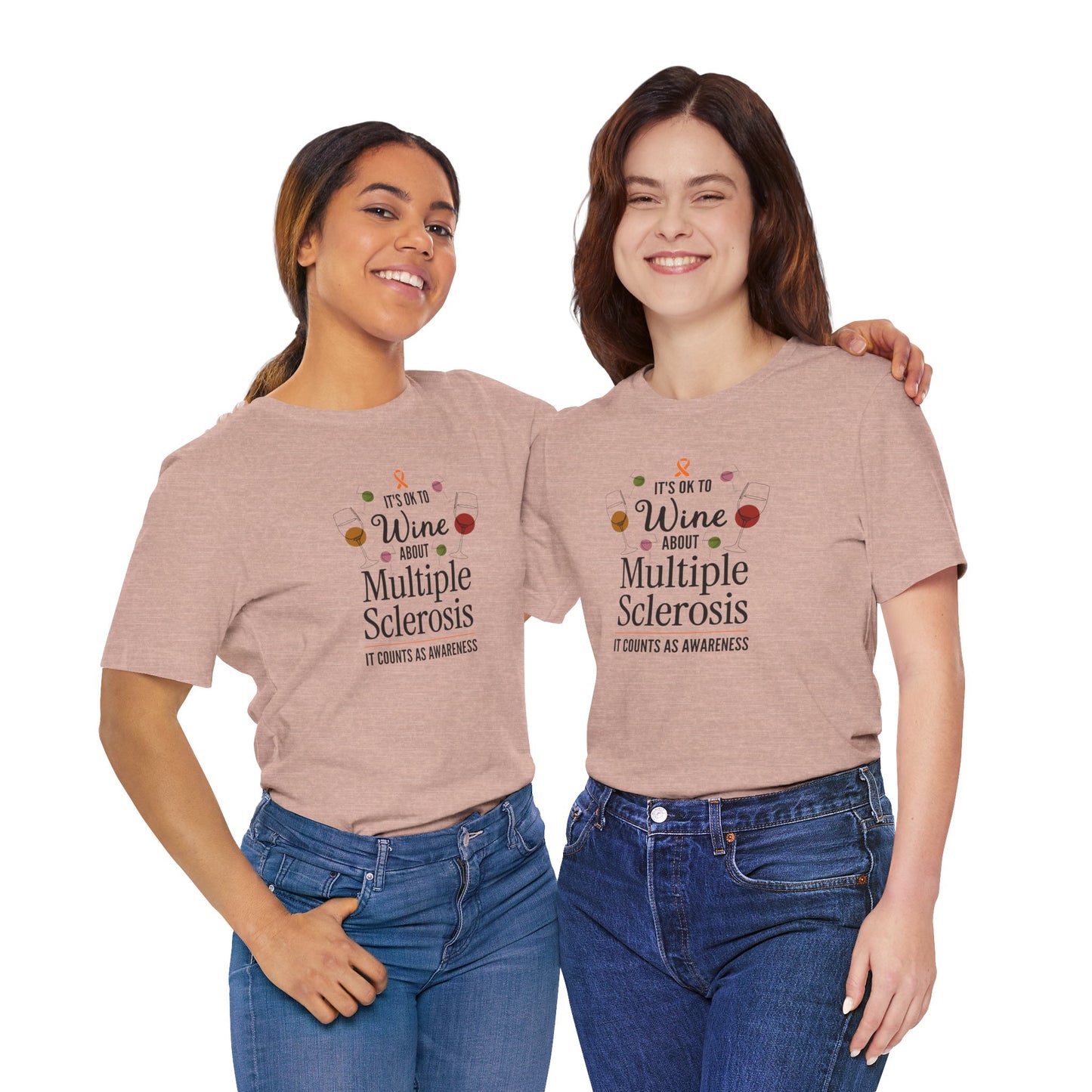 "Wine About Multiple Sclerosis It Counts As Awareness" T-Shirt, Charity Shirt, Unisex, Gift for Supporters, Fundraising Apparel