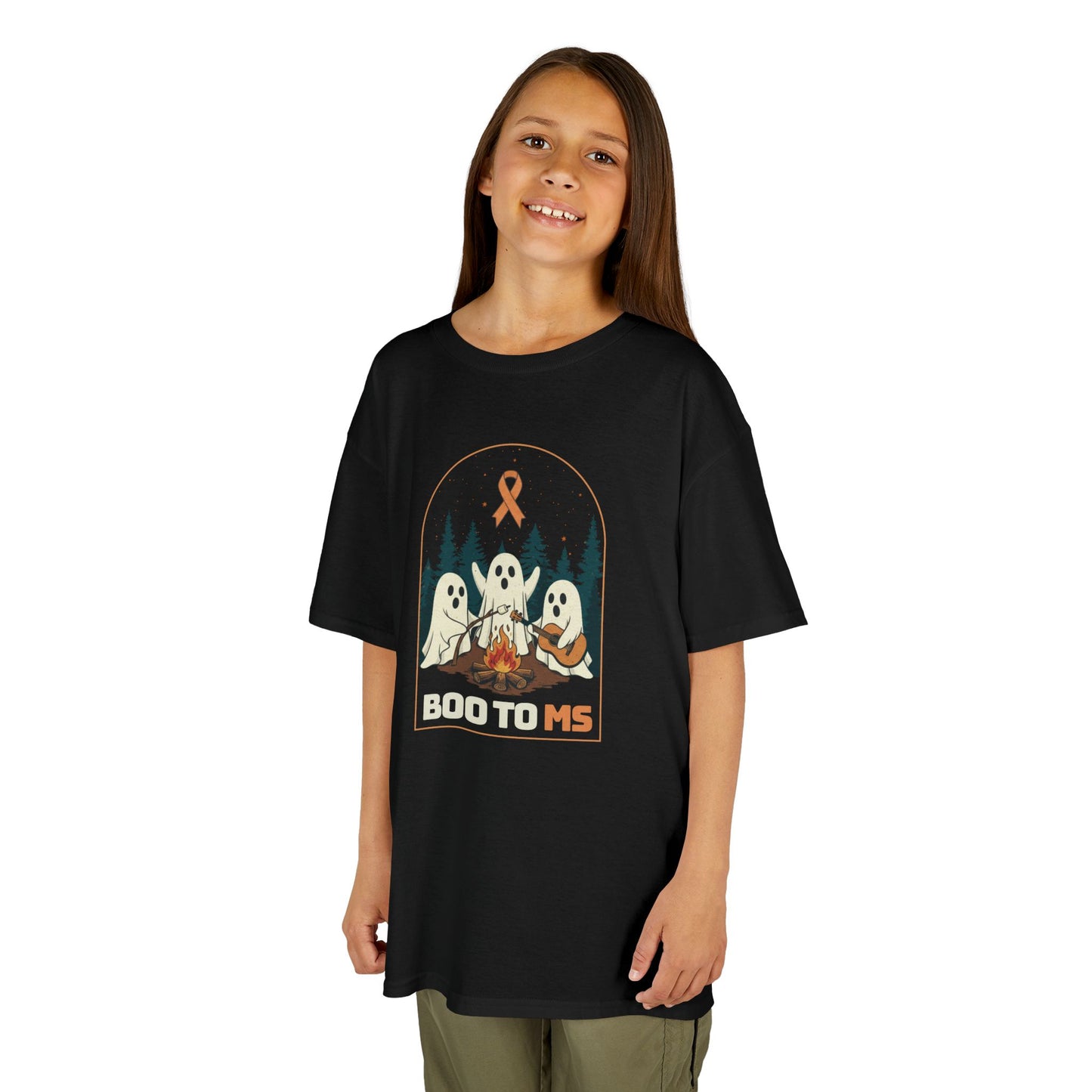 Kids Cute Boo to MS - Unisex Tee Kids for Halloween and Multiple Sclerosis Awareness