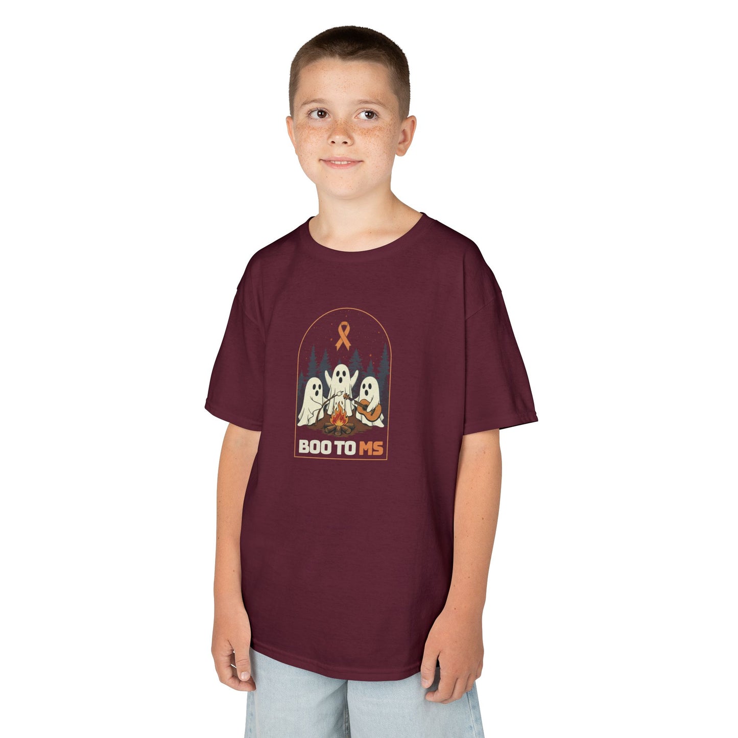 Kids Cute Boo to MS - Unisex Tee Kids for Halloween and Multiple Sclerosis Awareness