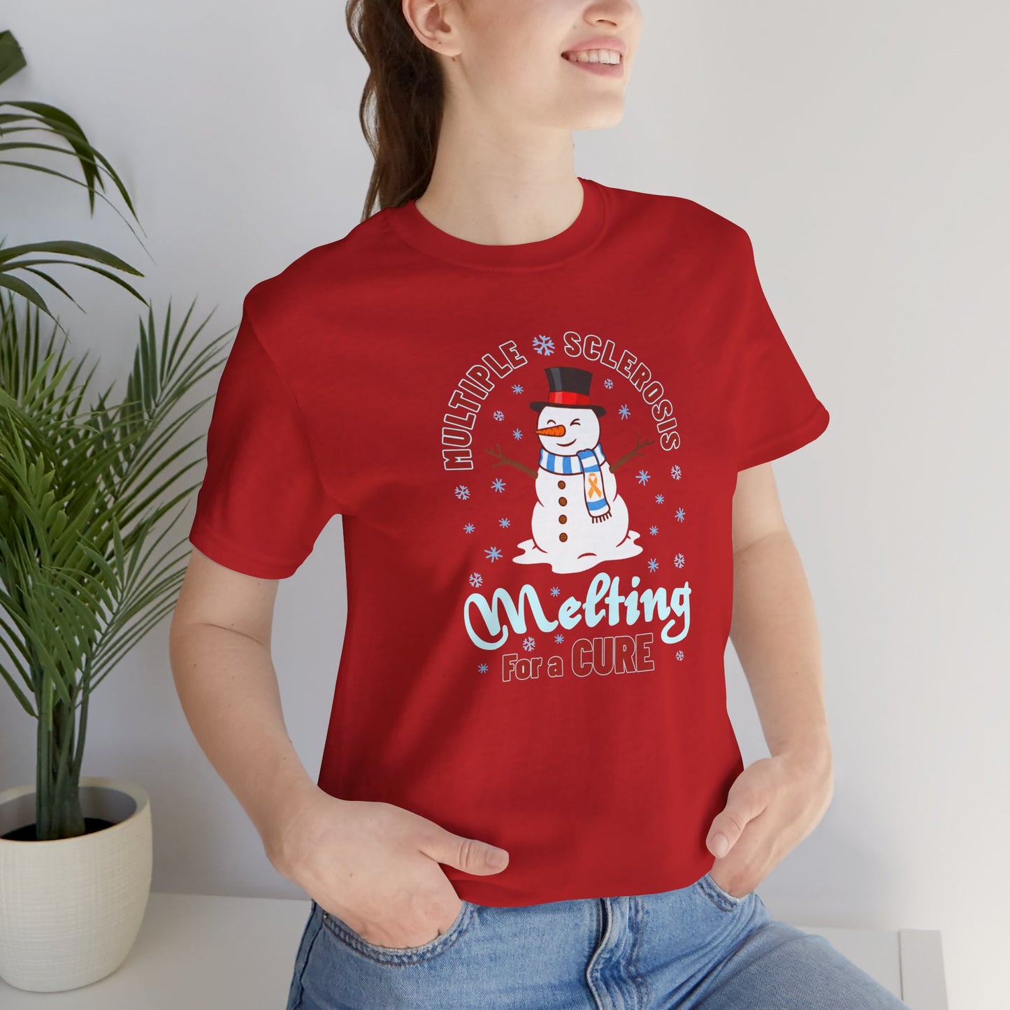 Snowman Melting for a Cure Team Adult Unisex Tee, Multiple Sclerosis Awareness, Charity Shirt, Unisex, Gift for Supporters, Fundraising Apparel