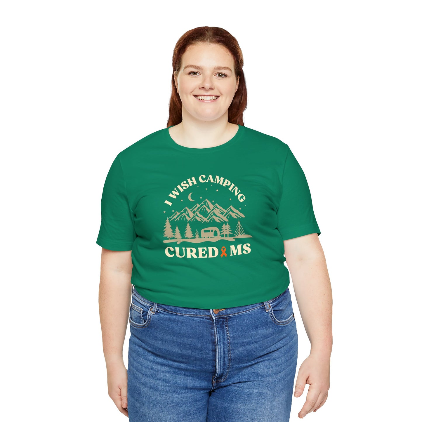 Cute I Wish CAMPING Cured MS Adult- Tee Multiple Sclerosis Awareness, Charity Shirt, Unisex, Gift for Supporters, Fundraising Apparel