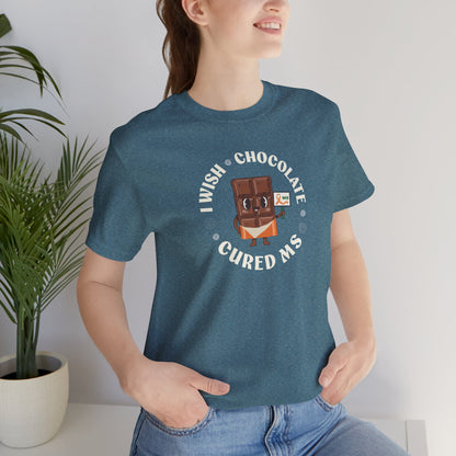 I Wish Chocolate Cured MS Adult Tee Multiple Sclerosis Awareness, Charity Shirt, Unisex, Gift for Supporters, Fundraising Apparel