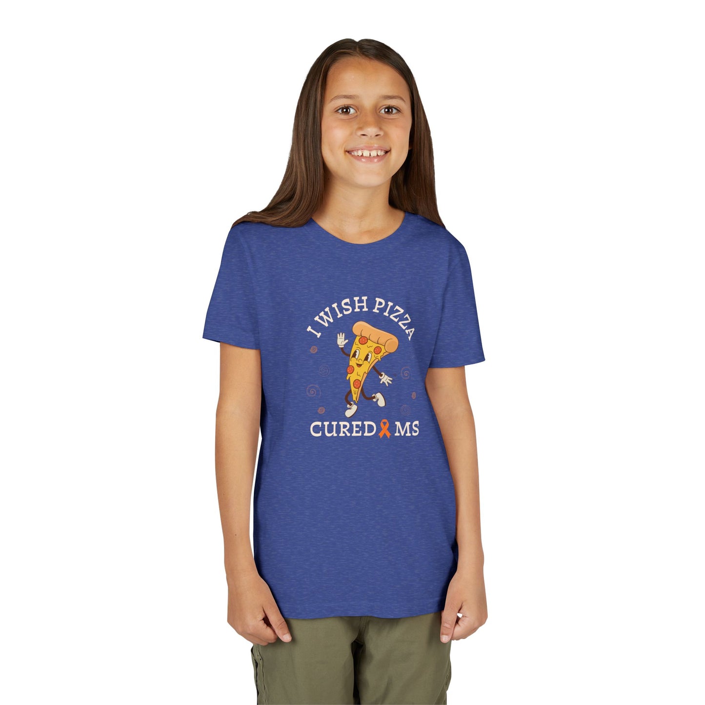 Youth I Wish Pizza CURED MS Short Sleeve Tee for Multiple Sclerosis Awareness