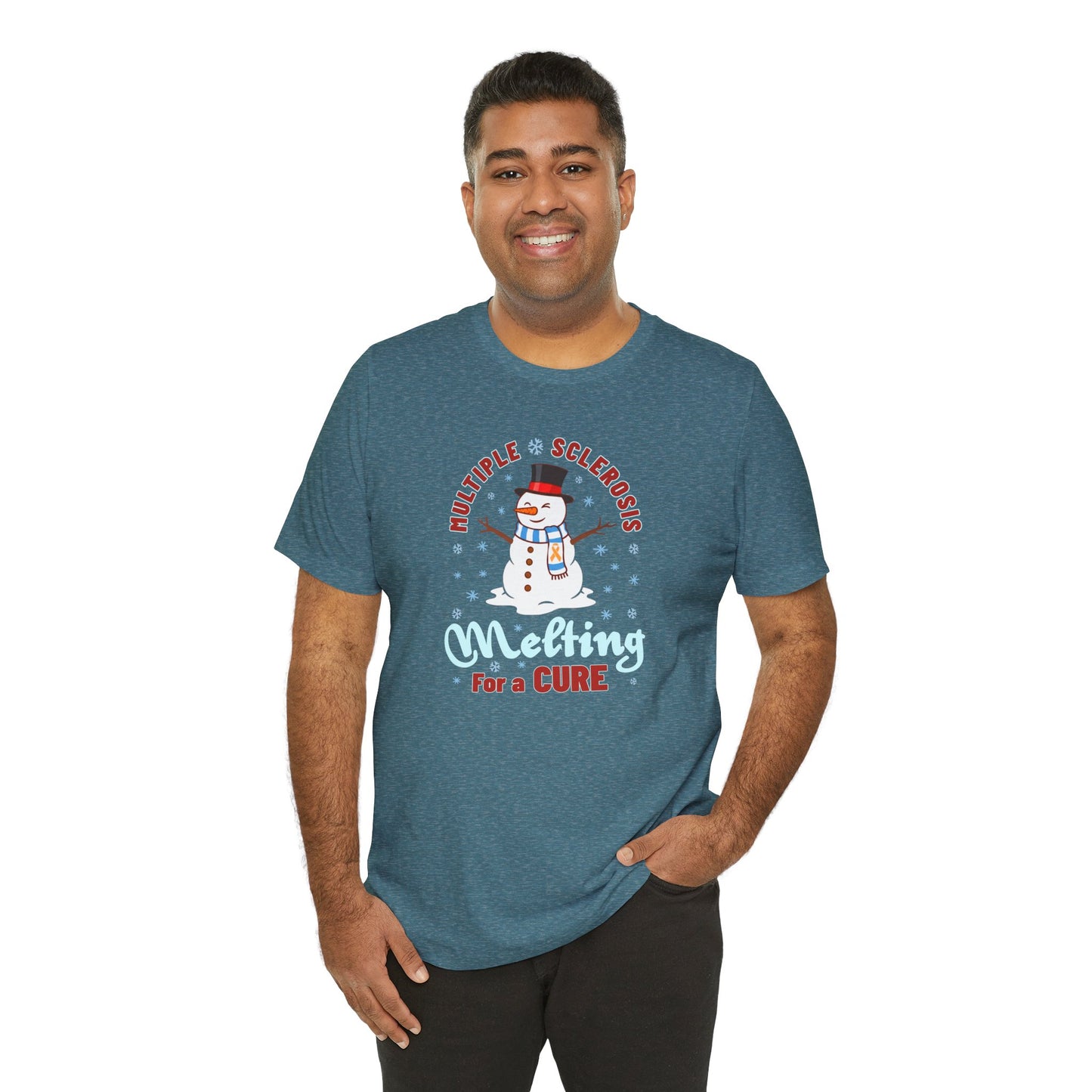 Snowman Melting for a Cure Team Adult Unisex Tee, Multiple Sclerosis Awareness, Charity Shirt, Unisex, Gift for Supporters, Fundraising Apparel