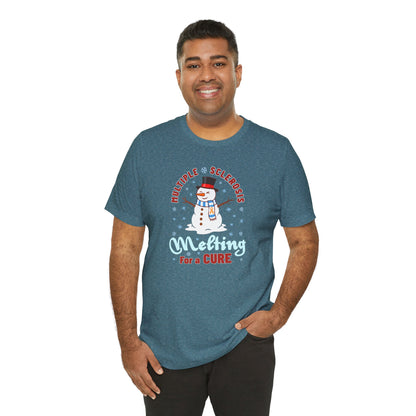 Snowman Melting for a Cure Team Adult Unisex Tee, Multiple Sclerosis Awareness, Charity Shirt, Unisex, Gift for Supporters, Fundraising Apparel