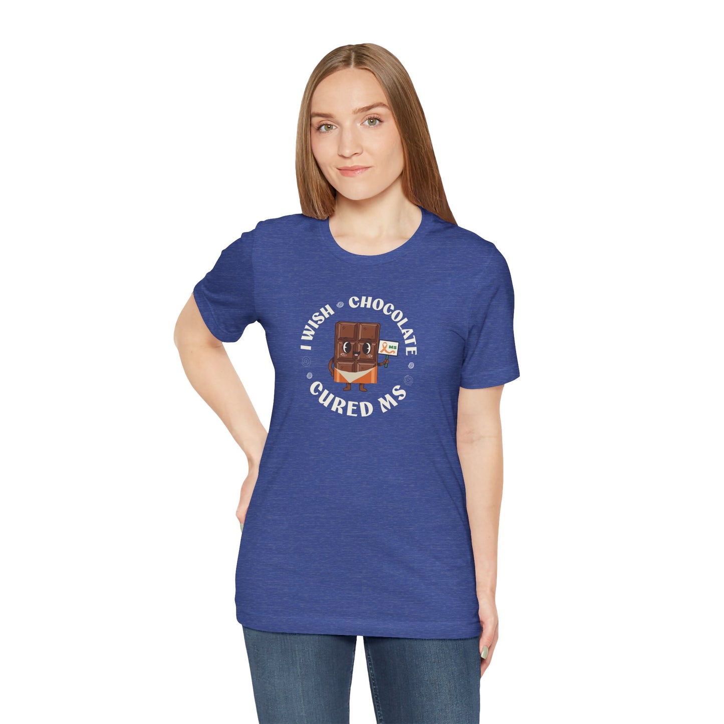I Wish Chocolate Cured MS Adult Tee Multiple Sclerosis Awareness, Charity Shirt, Unisex, Gift for Supporters, Fundraising Apparel