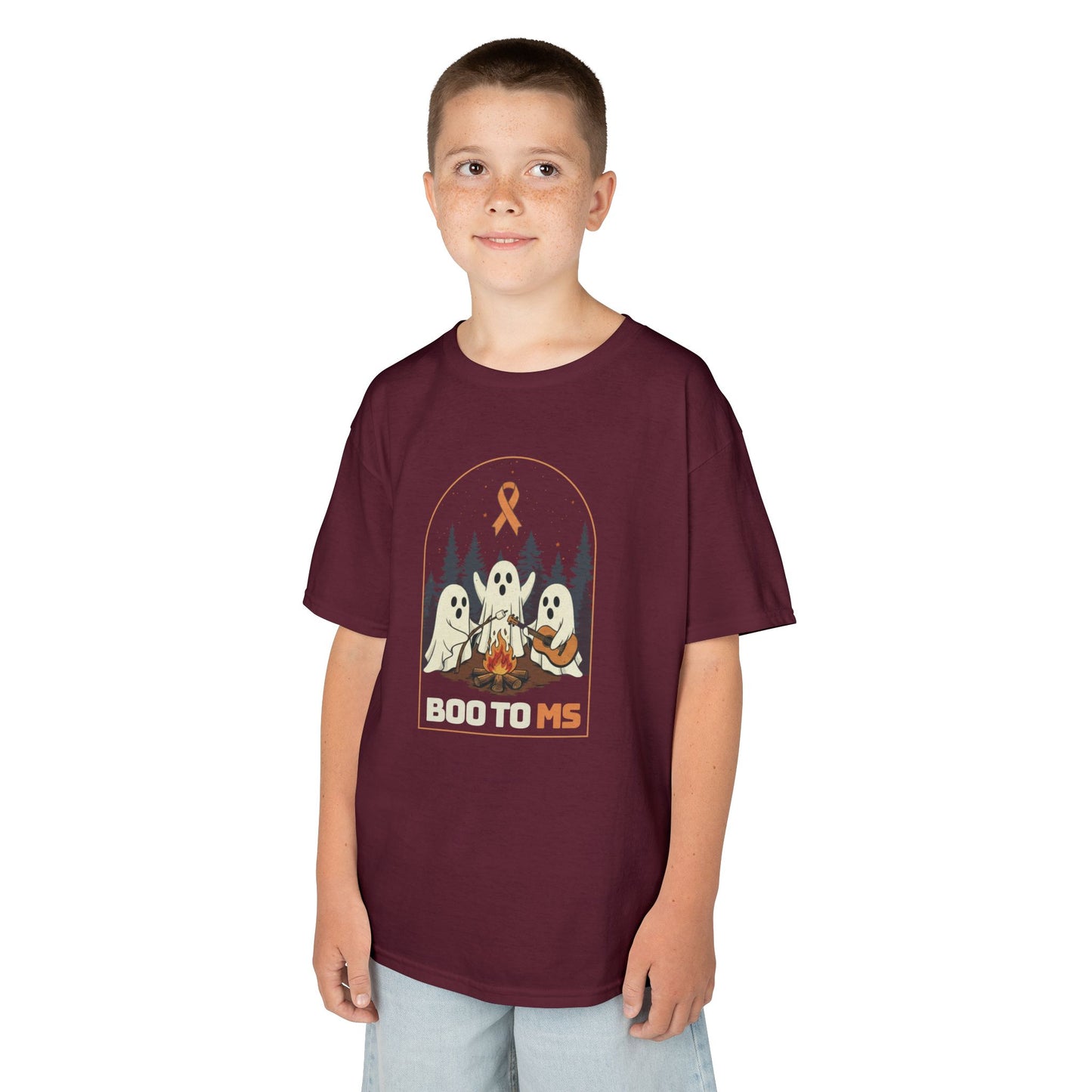 Kids Cute Boo to MS - Unisex Tee Kids for Halloween and Multiple Sclerosis Awareness
