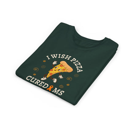 Youth I Wish Pizza CURED MS Short Sleeve Tee for Multiple Sclerosis Awareness