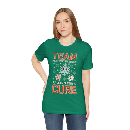 Falling for a Cure Team Tee- Adult Multiple Sclerosis Awareness, Charity Shirt, Unisex, Gift for Supporters, Fundraising Apparel