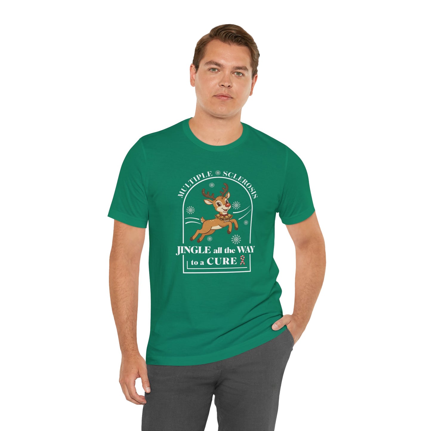 Jingle All The Way To A Cure For MS T-Shirt | Multiple Sclerosis Christmas Tee