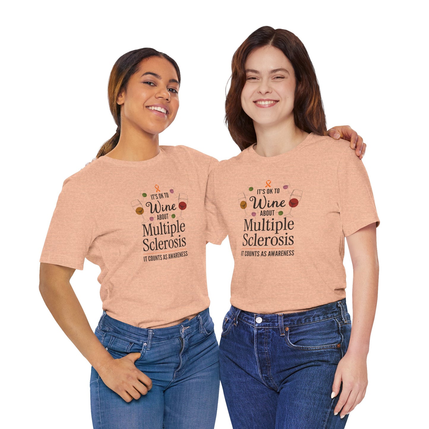 "Wine About Multiple Sclerosis It Counts As Awareness" T-Shirt, Charity Shirt, Unisex, Gift for Supporters, Fundraising Apparel