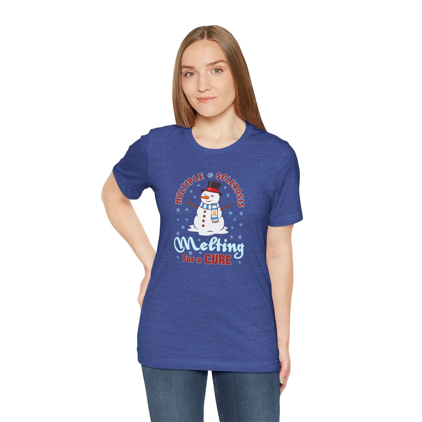 Snowman Melting for a Cure Team Adult Unisex Tee, Multiple Sclerosis Awareness, Charity Shirt, Unisex, Gift for Supporters, Fundraising Apparel