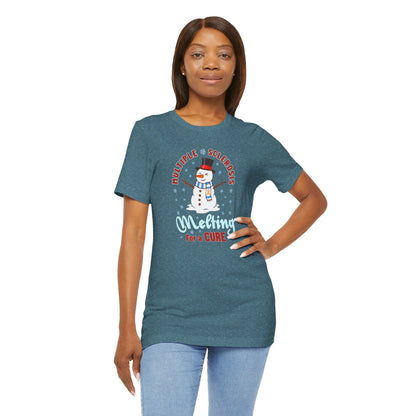 Snowman Melting for a Cure Team Adult Unisex Tee, Multiple Sclerosis Awareness, Charity Shirt, Unisex, Gift for Supporters, Fundraising Apparel