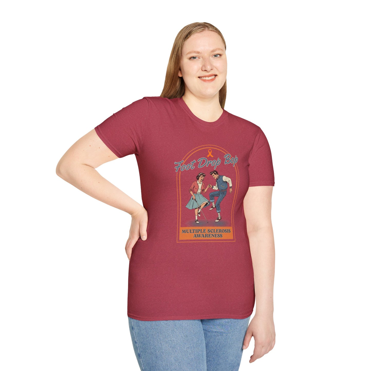 Foot Drop Bop Awareness T-Shirt, Unisex Graphic Tee for Multiple Sclerosis Awareness, Comfortable Casual Wear, Gift for MS Advocates