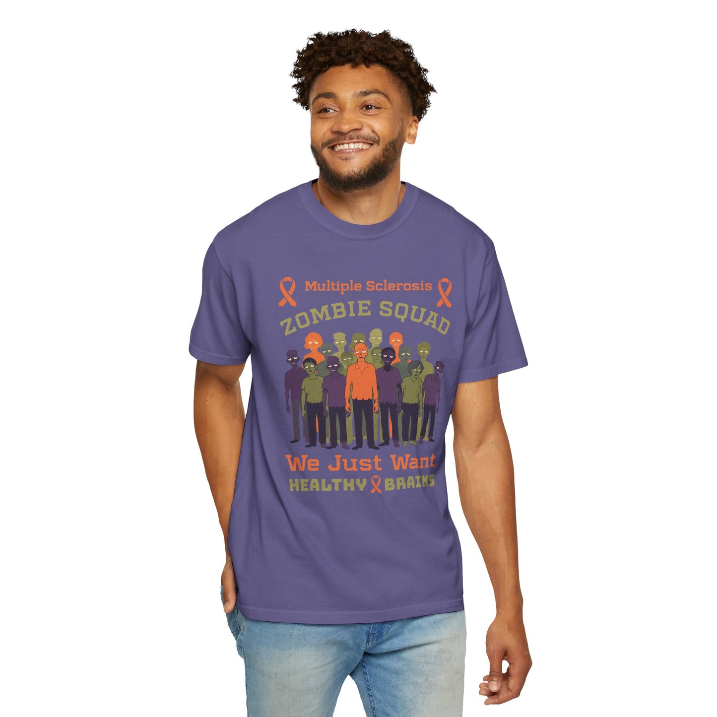 Funny MS Awareness Zombie T-shirt- Give Us Your Healthy Brains