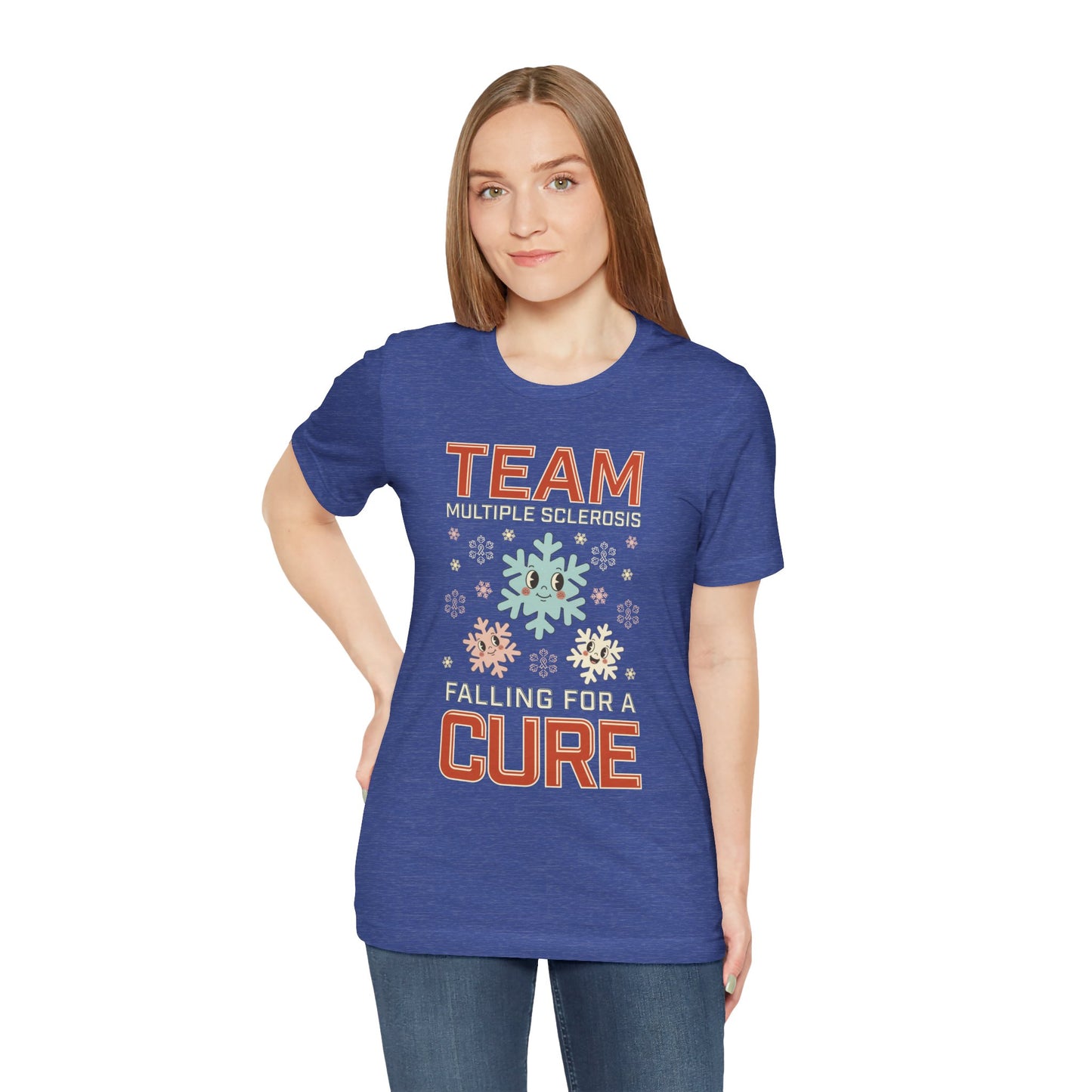 Falling for a Cure Team Tee- Adult Multiple Sclerosis Awareness, Charity Shirt, Unisex, Gift for Supporters, Fundraising Apparel