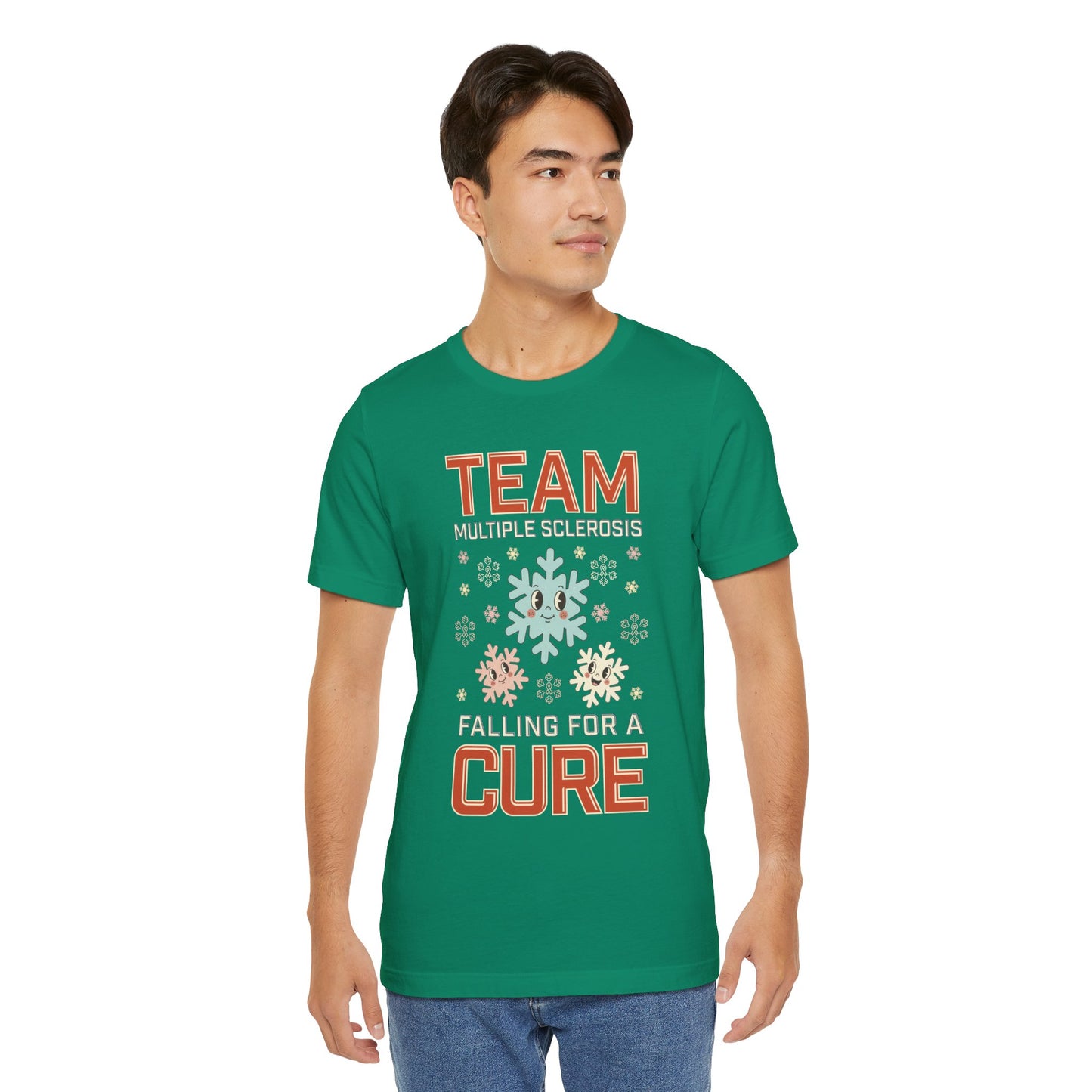 Falling for a Cure Team Tee- Adult Multiple Sclerosis Awareness, Charity Shirt, Unisex, Gift for Supporters, Fundraising Apparel