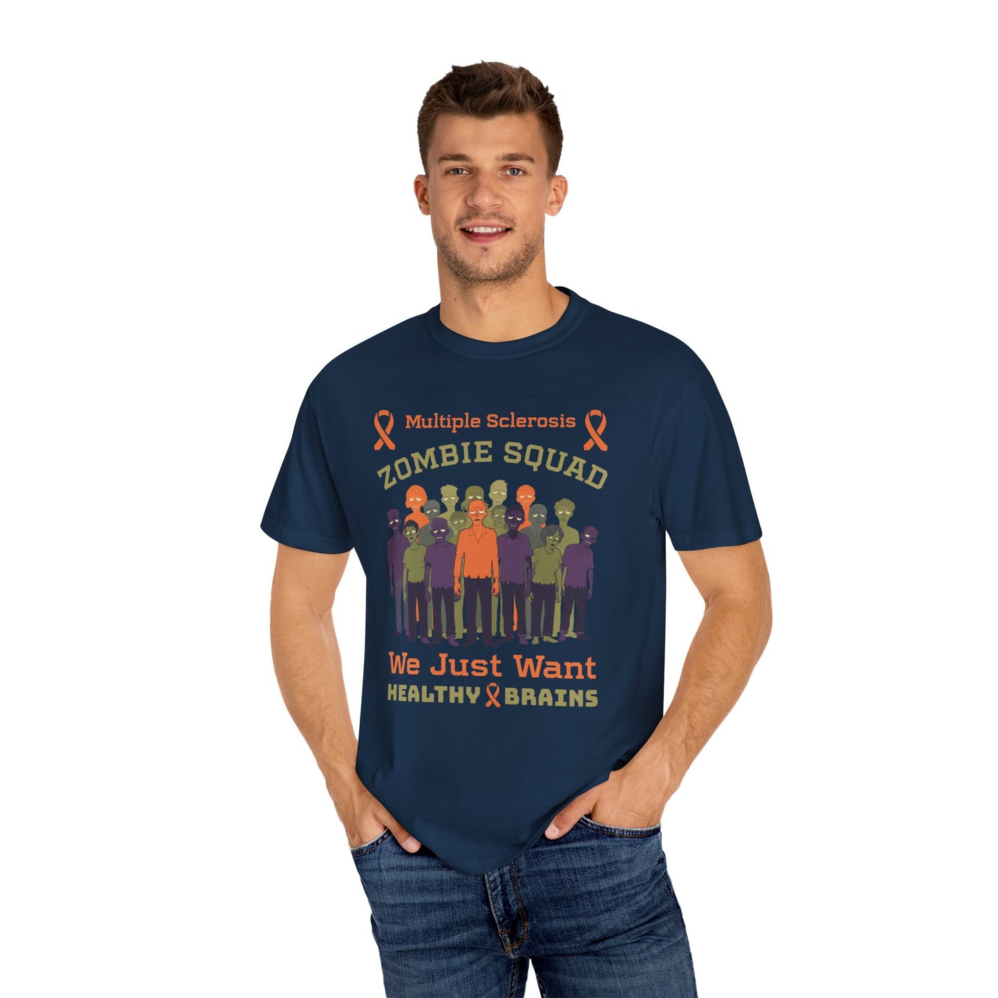 Funny MS Awareness Zombie T-shirt- Give Us Your Healthy Brains