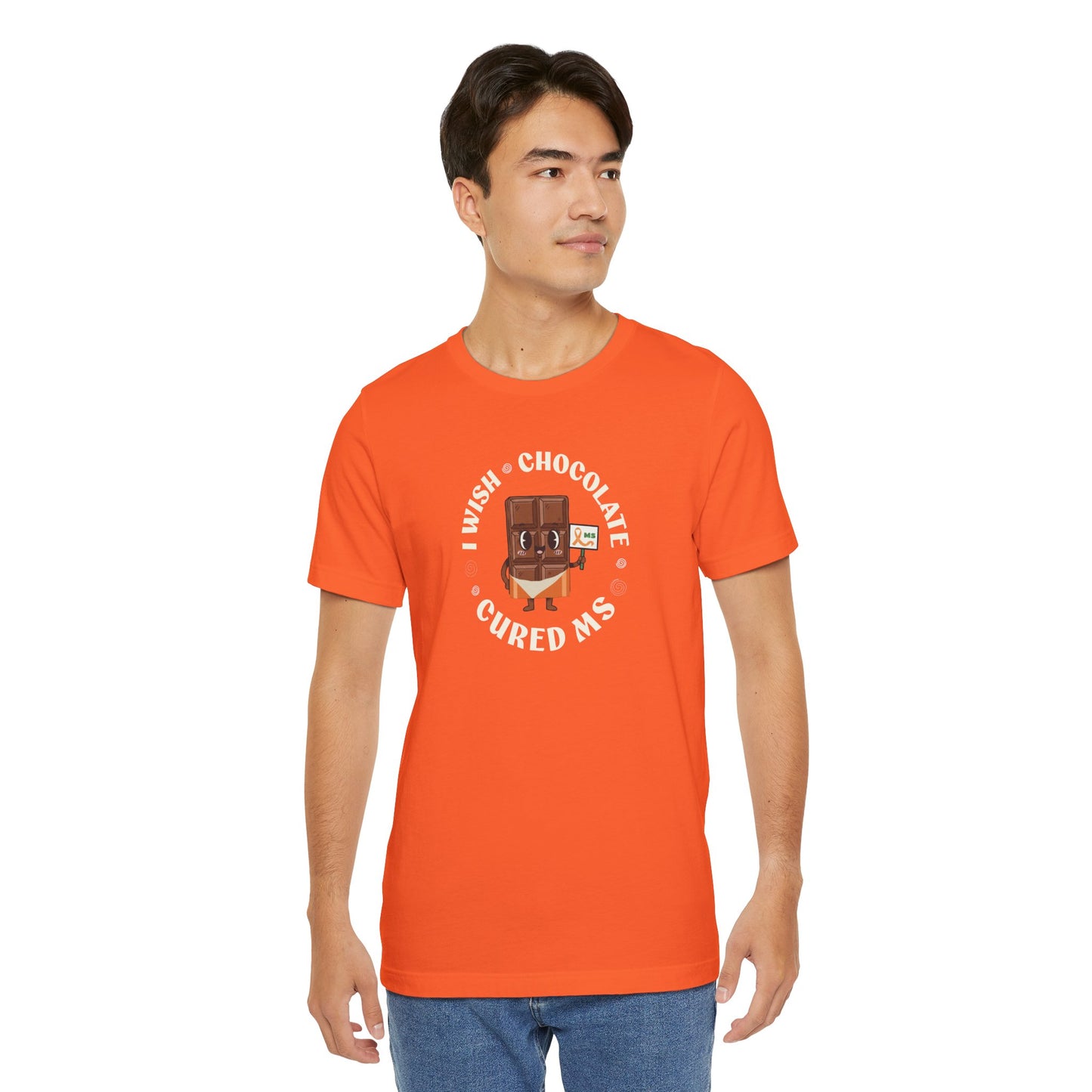 I Wish Chocolate Cured MS Adult Tee Multiple Sclerosis Awareness, Charity Shirt, Unisex, Gift for Supporters, Fundraising Apparel