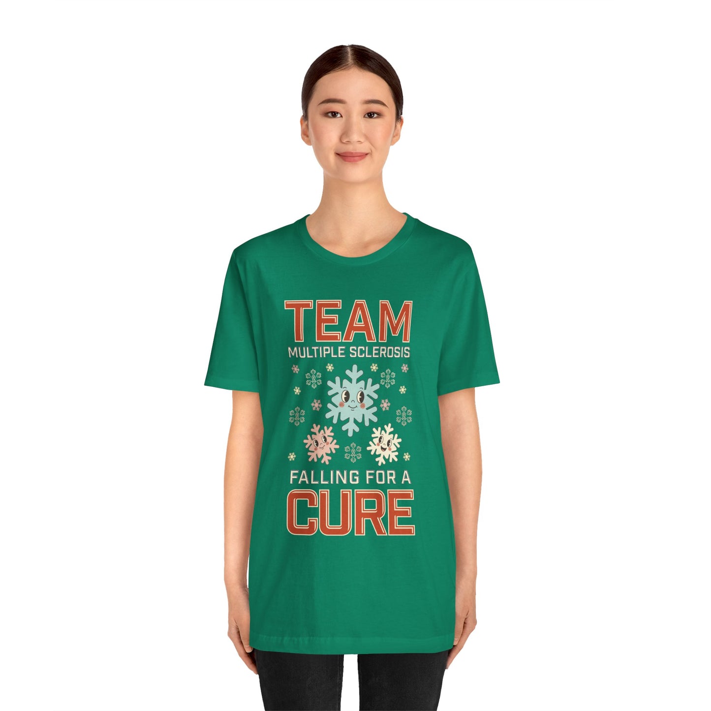 Falling for a Cure Team Tee- Adult Multiple Sclerosis Awareness, Charity Shirt, Unisex, Gift for Supporters, Fundraising Apparel