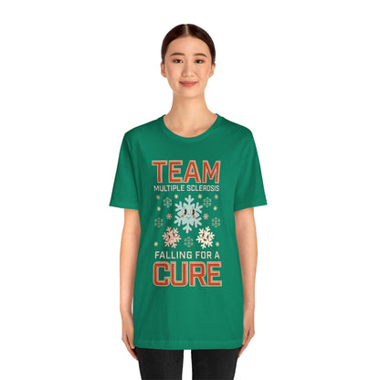 Falling for a Cure Team Tee- Adult Multiple Sclerosis Awareness, Charity Shirt, Unisex, Gift for Supporters, Fundraising Apparel