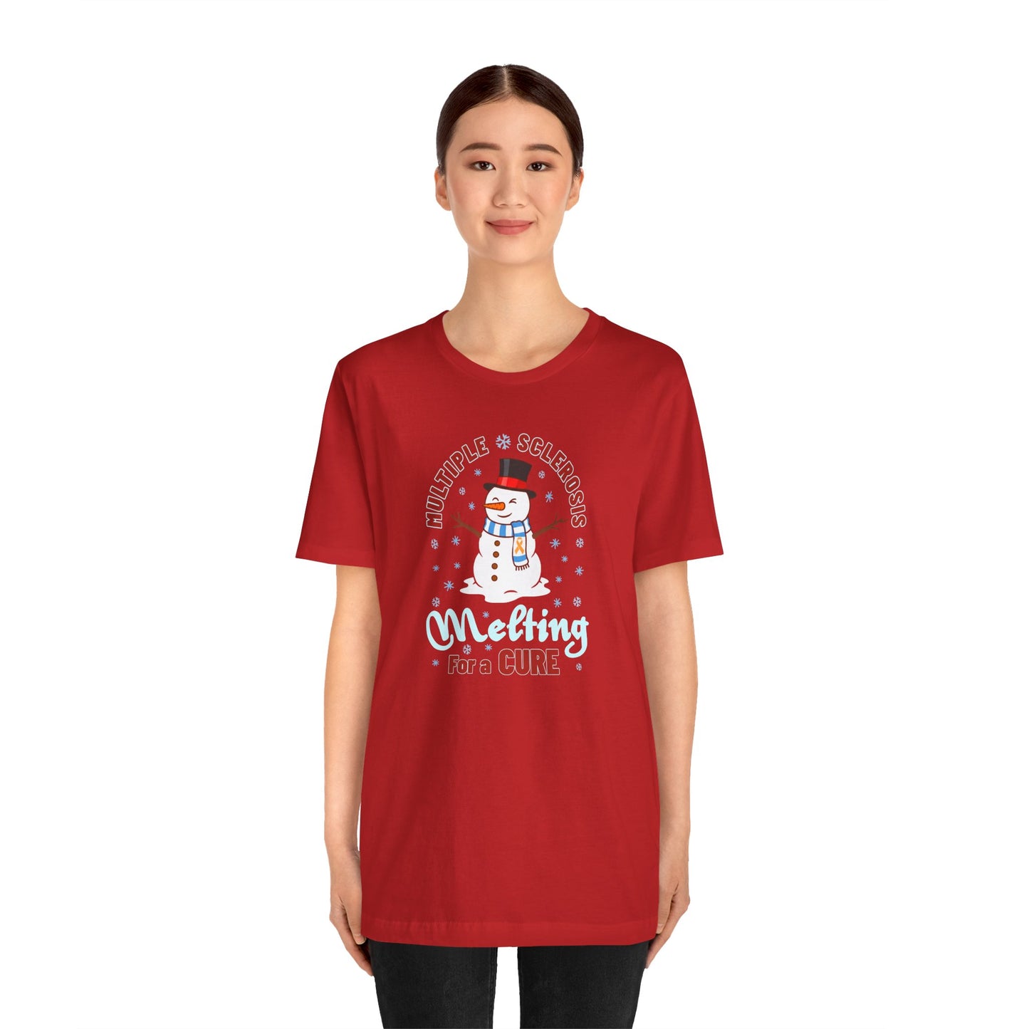 Snowman Melting for a Cure Team Adult Unisex Tee, Multiple Sclerosis Awareness, Charity Shirt, Unisex, Gift for Supporters, Fundraising Apparel