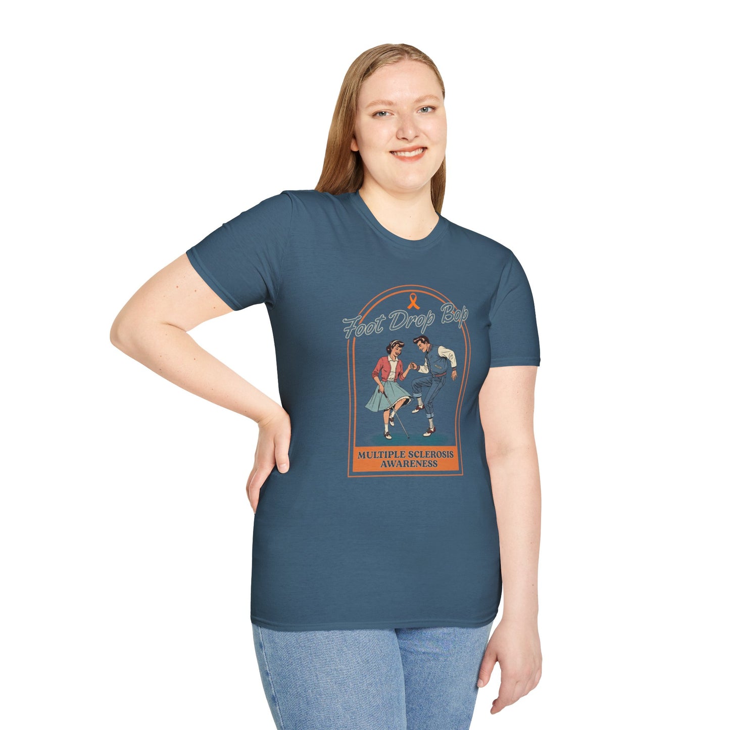 Foot Drop Bop Awareness T-Shirt, Unisex Graphic Tee for Multiple Sclerosis Awareness, Comfortable Casual Wear, Gift for MS Advocates