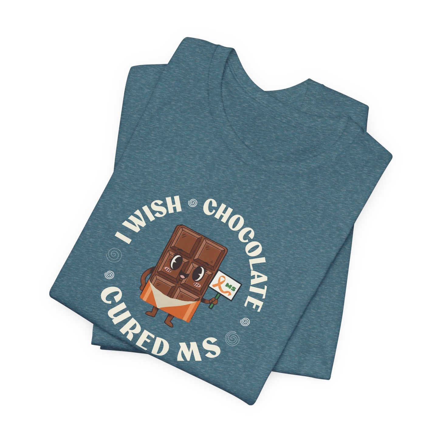 I Wish Chocolate Cured MS Adult Tee Multiple Sclerosis Awareness, Charity Shirt, Unisex, Gift for Supporters, Fundraising Apparel