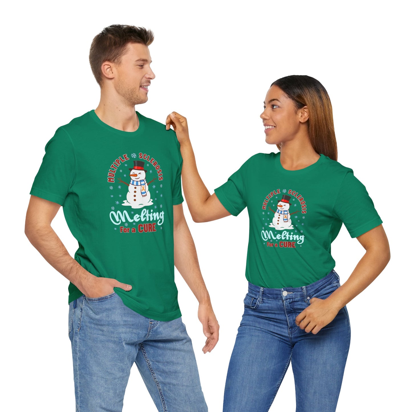 Snowman Melting for a Cure Team Adult Unisex Tee, Multiple Sclerosis Awareness, Charity Shirt, Unisex, Gift for Supporters, Fundraising Apparel