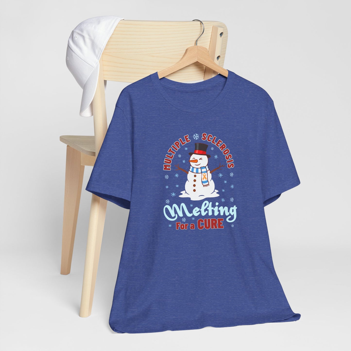 Snowman Melting for a Cure Team Adult Unisex Tee, Multiple Sclerosis Awareness, Charity Shirt, Unisex, Gift for Supporters, Fundraising Apparel