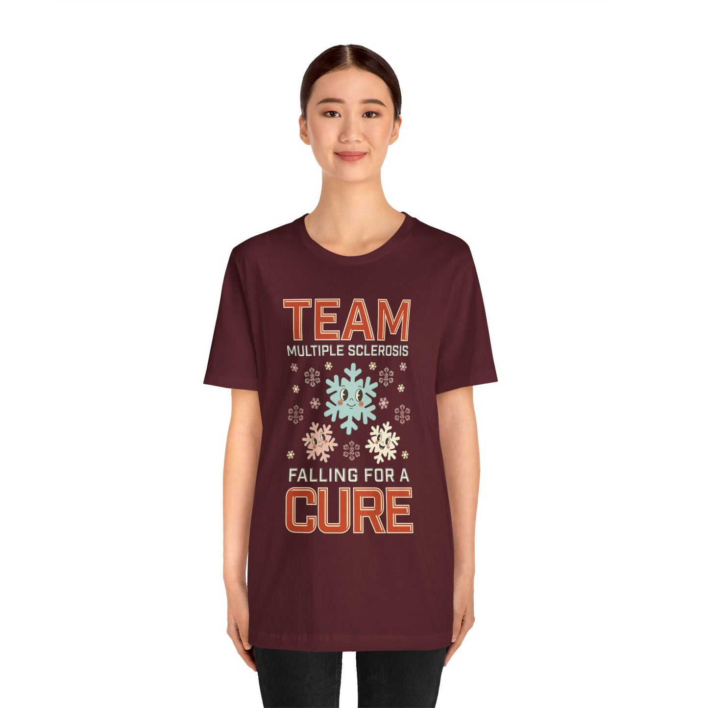 Falling for a Cure Team Tee- Adult Multiple Sclerosis Awareness, Charity Shirt, Unisex, Gift for Supporters, Fundraising Apparel