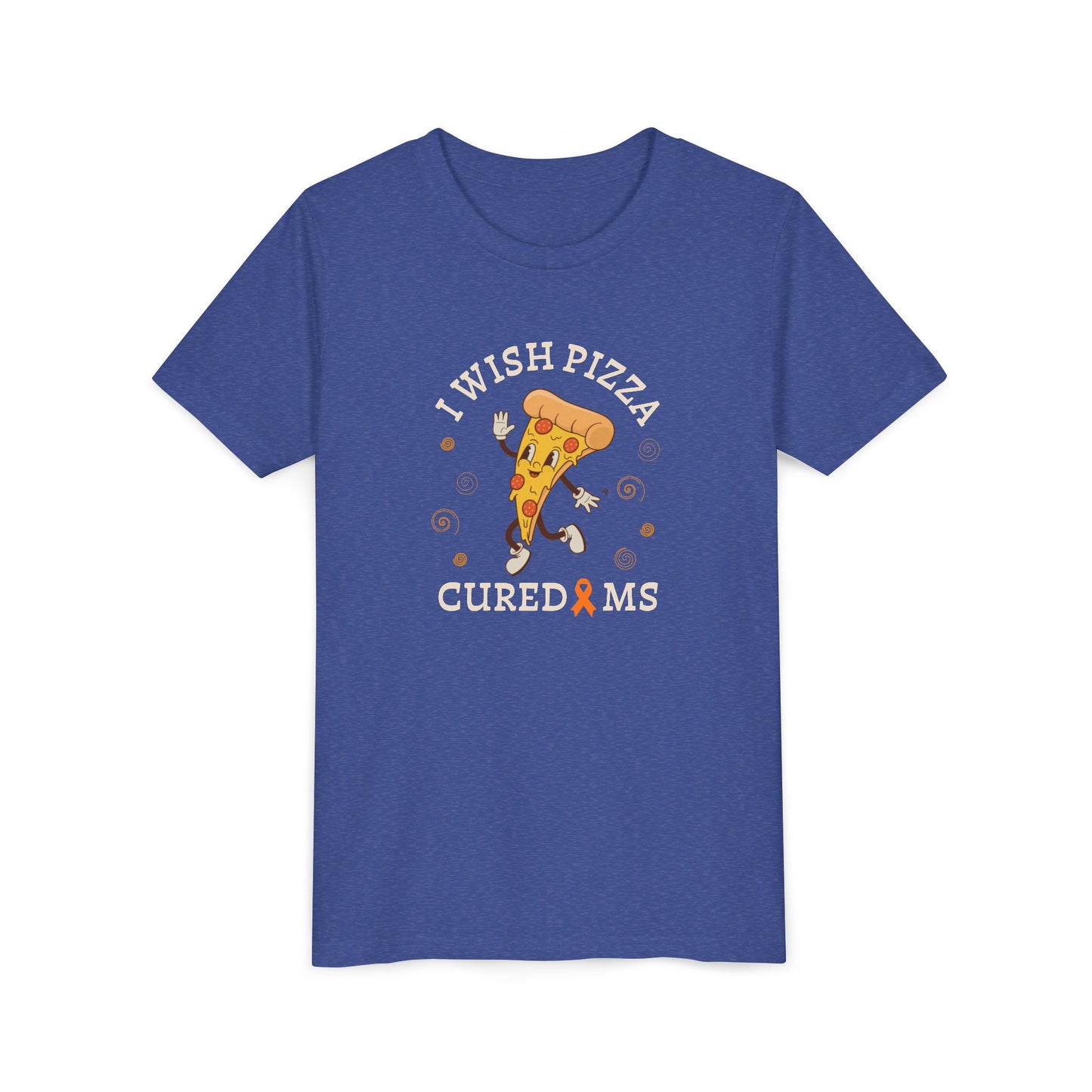 Youth I Wish Pizza CURED MS Short Sleeve Tee for Multiple Sclerosis Awareness
