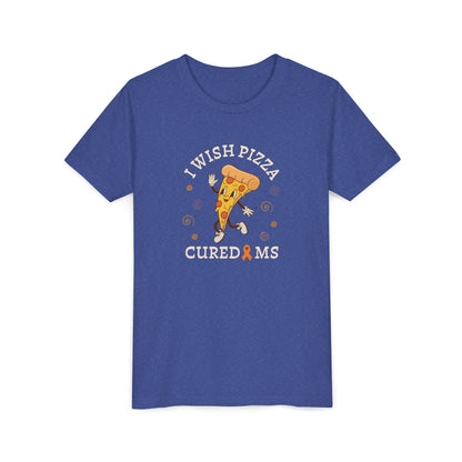 Youth I Wish Pizza CURED MS Short Sleeve Tee for Multiple Sclerosis Awareness
