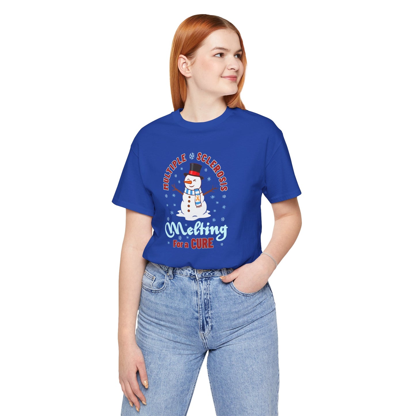 Snowman Melting for a Cure Team Adult Unisex Tee, Multiple Sclerosis Awareness, Charity Shirt, Unisex, Gift for Supporters, Fundraising Apparel