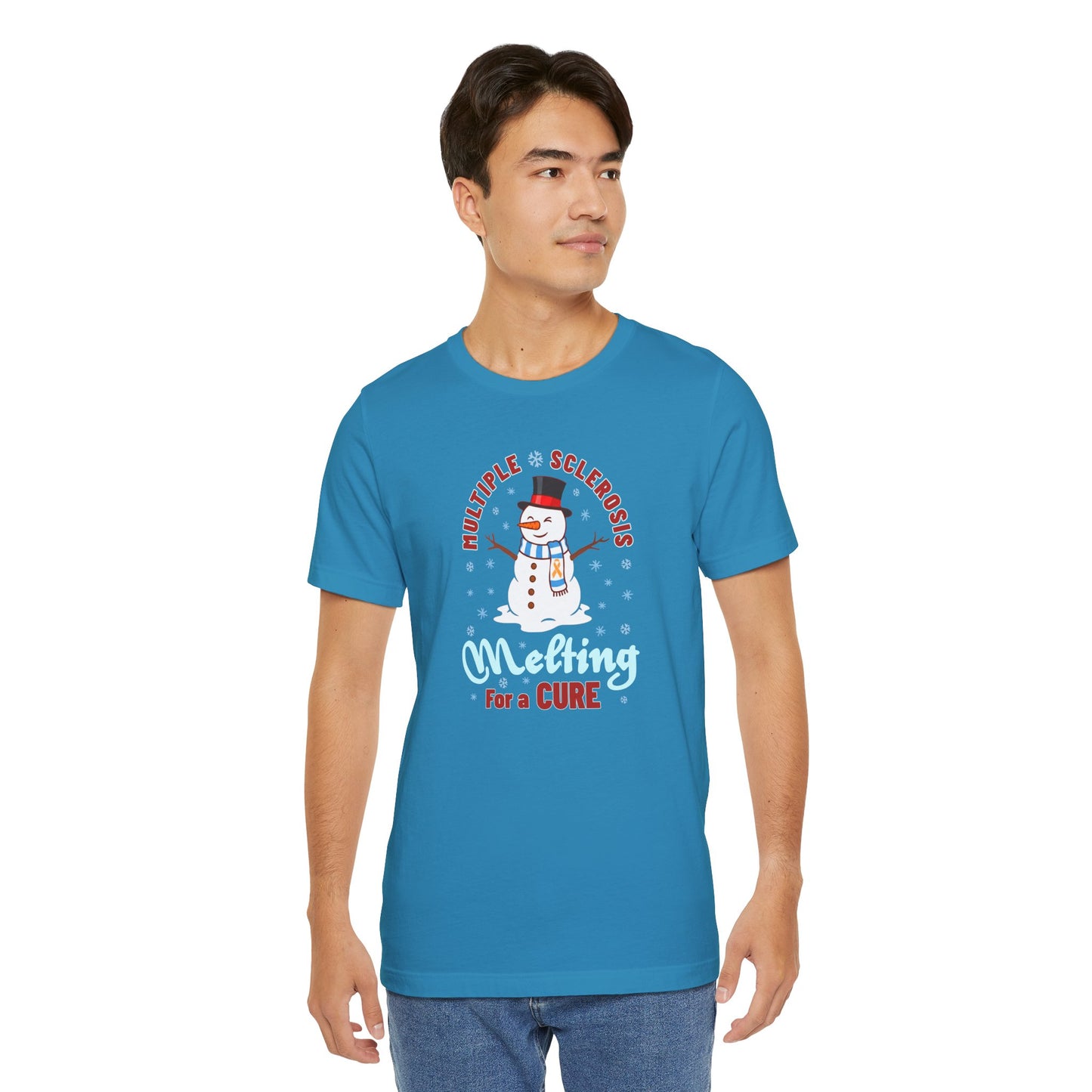 Snowman Melting for a Cure Team Adult Unisex Tee, Multiple Sclerosis Awareness, Charity Shirt, Unisex, Gift for Supporters, Fundraising Apparel