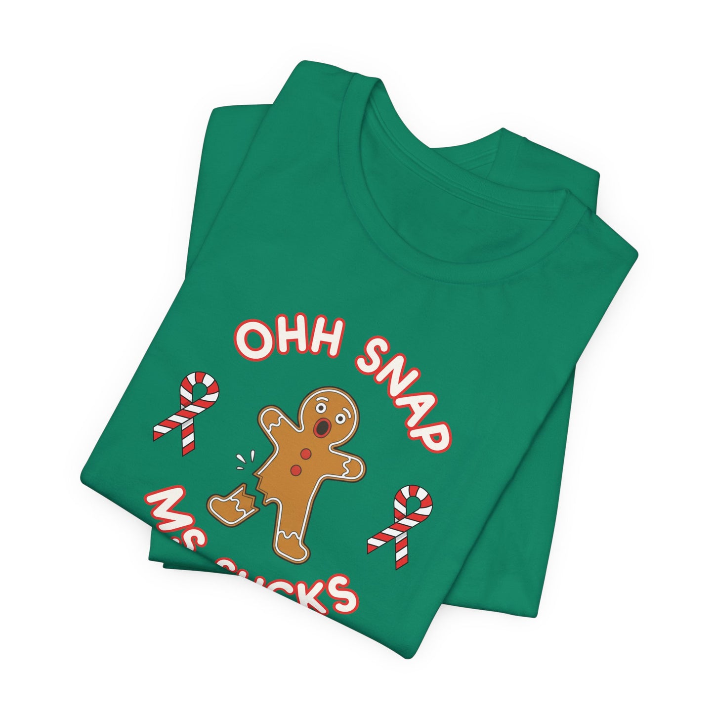 Cute Gingerbread Oh Snap! MS Sucks Unisex Adult Tee, Multiple Sclerosis Awareness, Charity Shirt, Unisex, Gift for Supporters, Fundraising Apparel