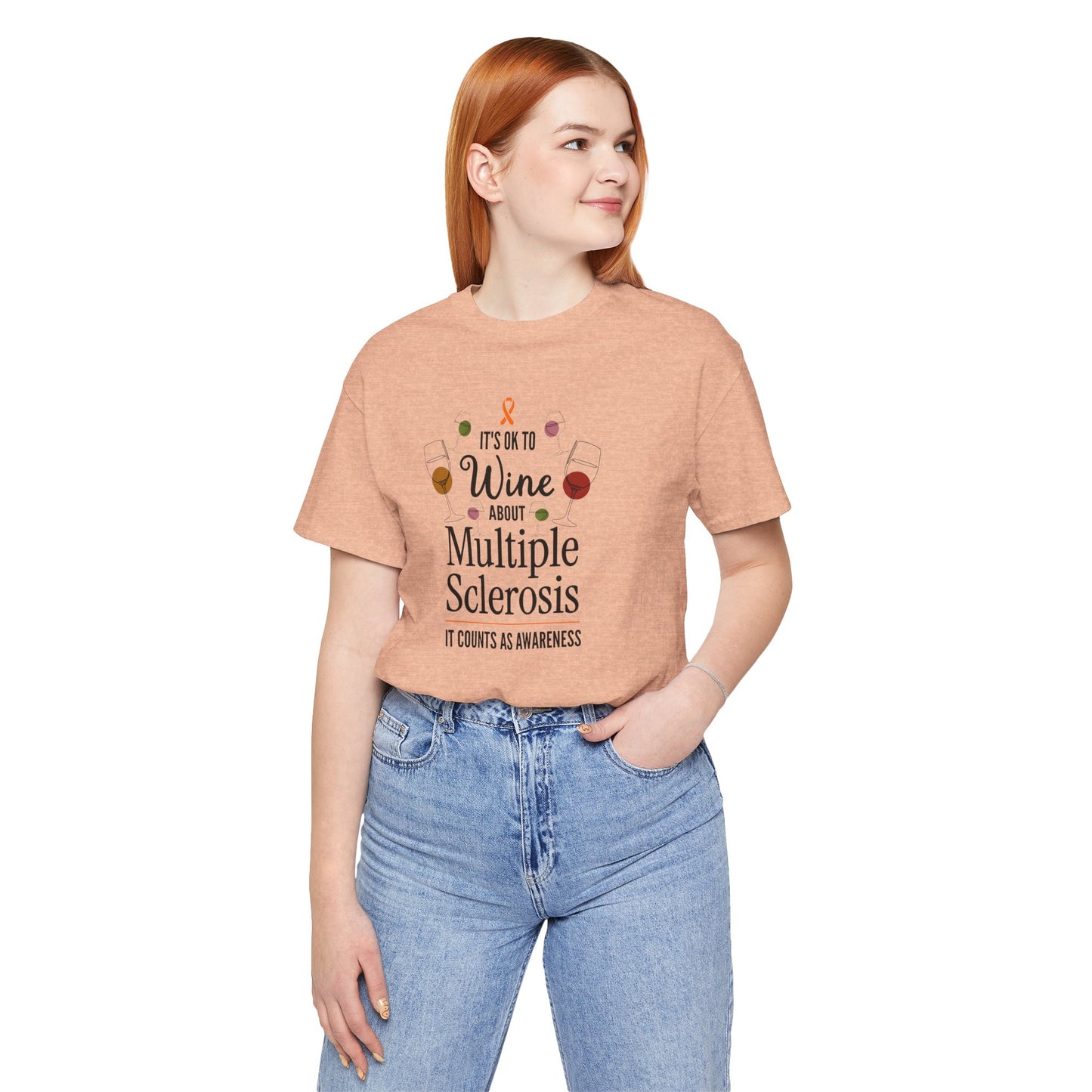 "Wine About Multiple Sclerosis It Counts As Awareness" T-Shirt, Charity Shirt, Unisex, Gift for Supporters, Fundraising Apparel