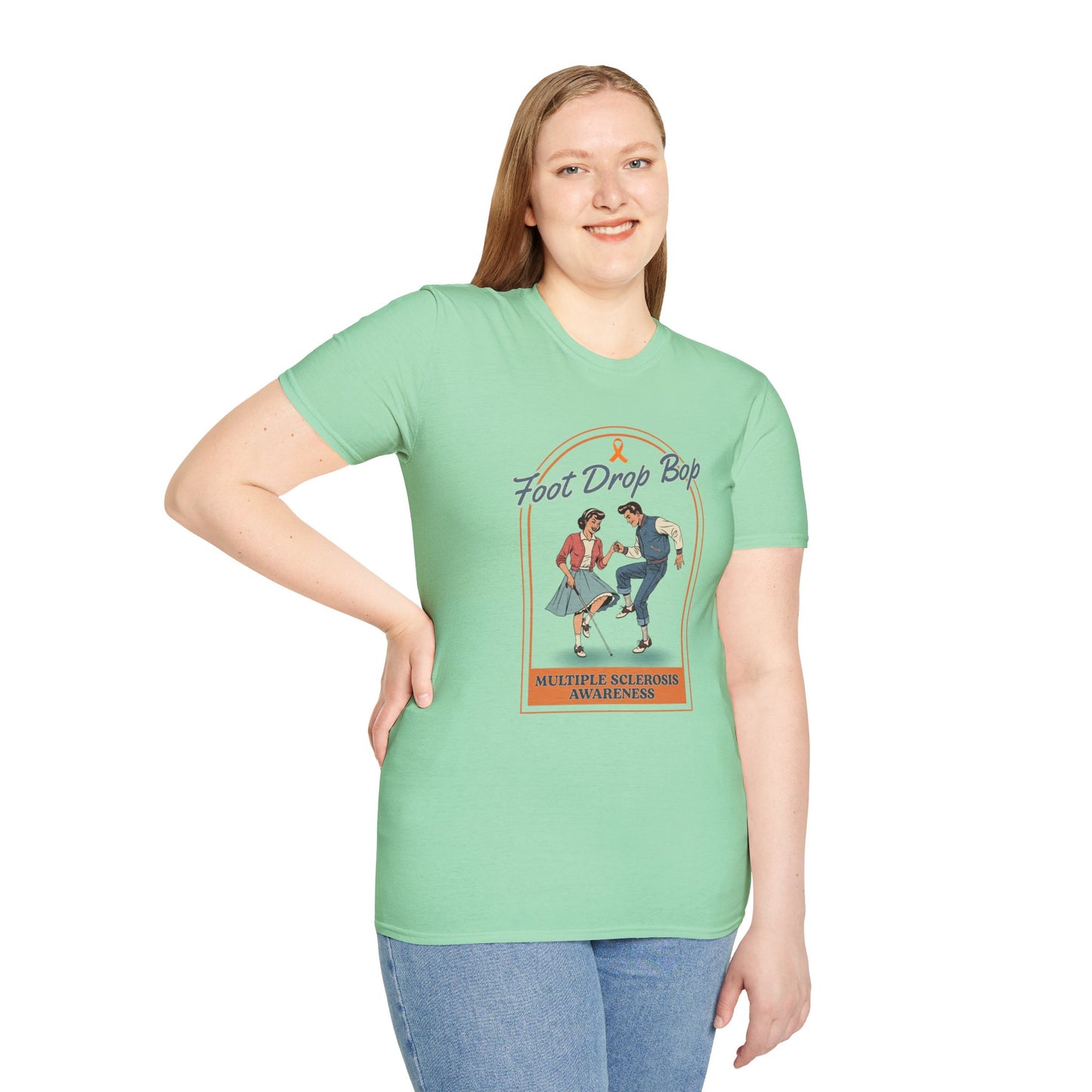 Foot Drop Bop Awareness T-Shirt, Unisex Graphic Tee for Multiple Sclerosis Awareness, Comfortable Casual Wear, Gift for MS Advocates