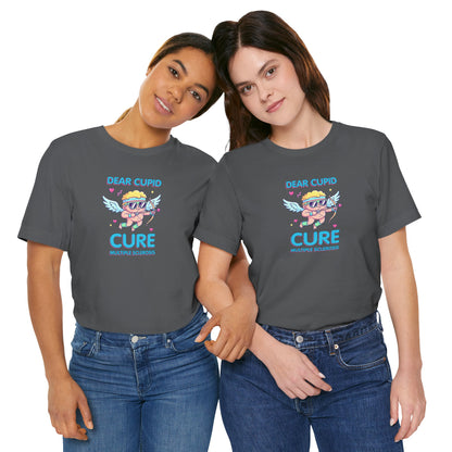 MS Awareness Shirt, Dear Cupid Cure Multiple Sclerosis, Valentine’s Day MS Gift, Retro Cupid Graphic Tee for MS Warriors
